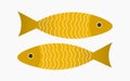 Two gold fish pisces symbol Royalty Free Stock Photo