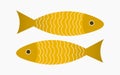 Two gold fish pisces symbol