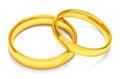 Two gold wedding rings Royalty Free Stock Photo