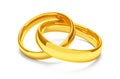 Two gold wedding rings Royalty Free Stock Photo