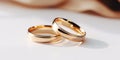 Two gold wedding rings Royalty Free Stock Photo