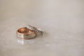 Two gold wedding rings Love concept Royalty Free Stock Photo