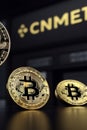 Two golden Bitcoins