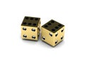 Two golden dice Royalty Free Stock Photo