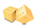 Two golden dices Royalty Free Stock Photo