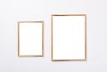 Two golden frames mock-up Royalty Free Stock Photo