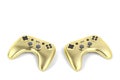 Two golden game controllers