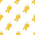 Two Golden Keys Icon Seamless Pattern