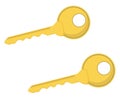 Two golden keys, icon Royalty Free Stock Photo