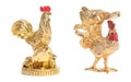 Two golden roosters toys statue symbol new year Royalty Free Stock Photo