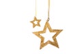 Two golden stars christmas decoration Royalty Free Stock Photo