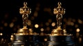 Two Golden Statues Representing Awards Achievement Royalty Free Stock Photo