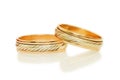 Two golden wedding rings Royalty Free Stock Photo