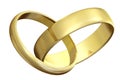 Two golden wedding rings Royalty Free Stock Photo