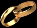 Two golden wedding rings Royalty Free Stock Photo