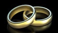 Eternal Union: Two Golden Wedding Rings - Close-Up Jewelry Concept Illustration Royalty Free Stock Photo