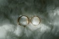 Two golden wedding rings close-up Royalty Free Stock Photo