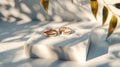 The golden wedding rings.AI generated image Royalty Free Stock Photo
