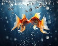 two goldfish kissing each other Royalty Free Stock Photo