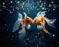 two goldfish kissing each other Royalty Free Stock Photo