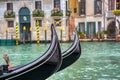 Two gondolas on Grand Canal in Venice, Italy Royalty Free Stock Photo