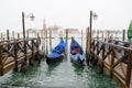 Two gondolas in Venice on the Grand Canal, Italy. Royalty Free Stock Photo