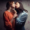 Two gorgeous girlfriends making love Royalty Free Stock Photo