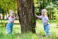 Two gorgeous girls twins walking