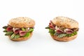 Two gourmet seasonal spring asparagus burgers