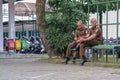 Two government officials taking a break at lunch time outside the office in Yogyakarta 20 February 2023