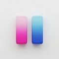 Two gradient-colored rectangular objects with smooth transitions between pink and blue hues Royalty Free Stock Photo