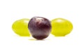 Two grape varieties on a white background Royalty Free Stock Photo