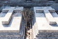 Two Graves with Concrete Cross in The Annual Blessing of Graves at Ratchaburi Province, Thailand Royalty Free Stock Photo