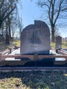 An old double grave with crosses on stones Royalty Free Stock Photo