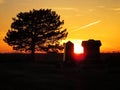 Sunset cemetery Royalty Free Stock Photo