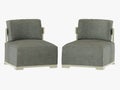 Two Gray armchair soft fabric 3d rendering