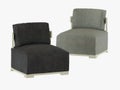 Two Gray and Black armchair soft fabric 3d rendering