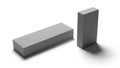 Two gray rectangular blocks with different orientations and sizes on a white background Royalty Free Stock Photo