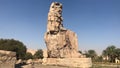 Two great seated stone statues, Colossi of Memnon, Egypt Royalty Free Stock Photo