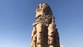 Two great seated stone statues, Colossi of Memnon, Egypt Royalty Free Stock Photo