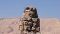 Two great seated stone statues, Colossi of Memnon, Egypt Royalty Free Stock Photo