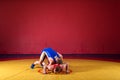 Two young men wrestlers Royalty Free Stock Photo