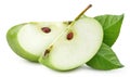 Two green apple slices Royalty Free Stock Photo