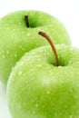 Two green apples Royalty Free Stock Photo