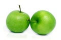 Two green apples Royalty Free Stock Photo