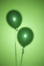 Two green balloons. Royalty Free Stock Photo