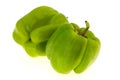 Two Green bell pepper isolated on white Royalty Free Stock Photo