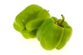 Two Green bell pepper isolated on white Royalty Free Stock Photo