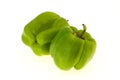 Two Green bell pepper isolated on white Royalty Free Stock Photo