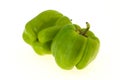 Two Green bell pepper isolated on white Royalty Free Stock Photo